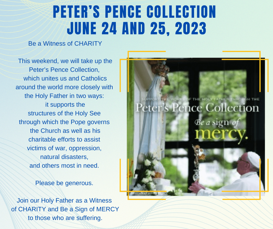Peter Pence Collection June 2023 St Joseph Church