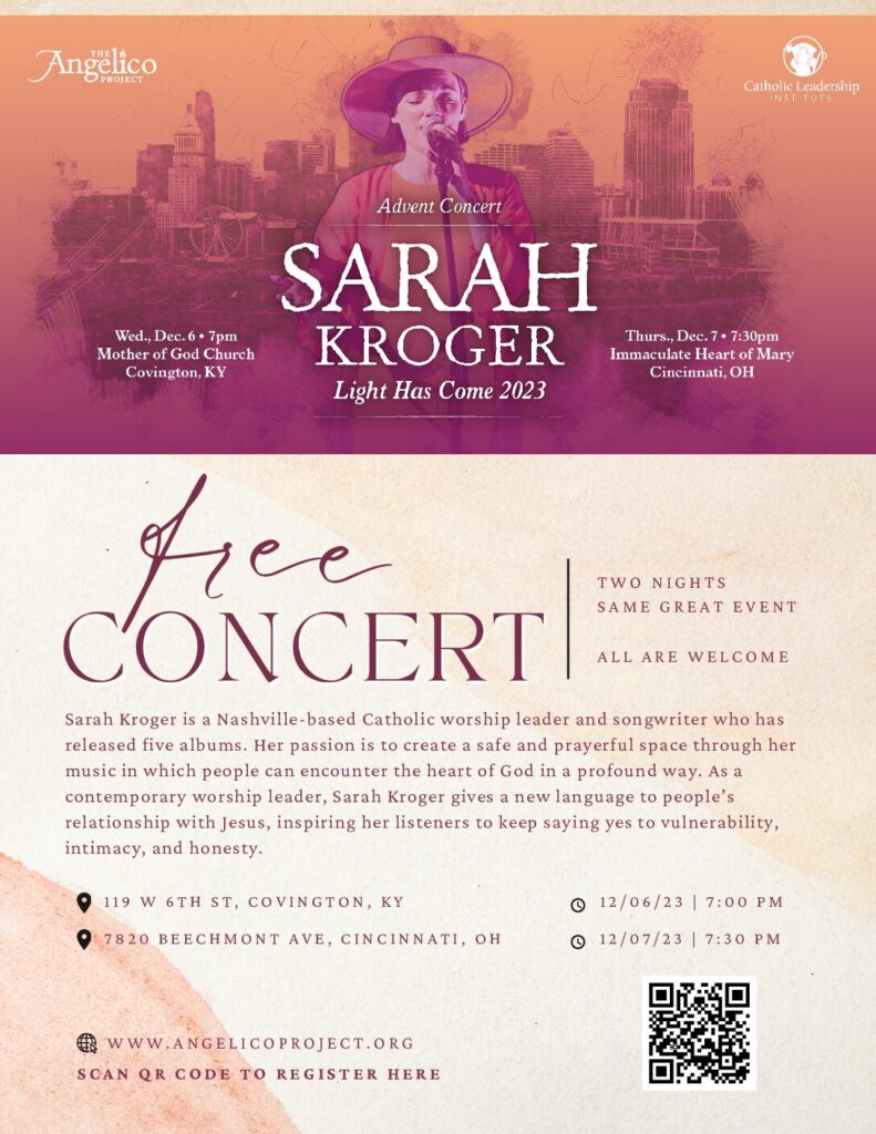 Mark your calendar for this free concert with Sarah Kroger.  See the flyer for details.