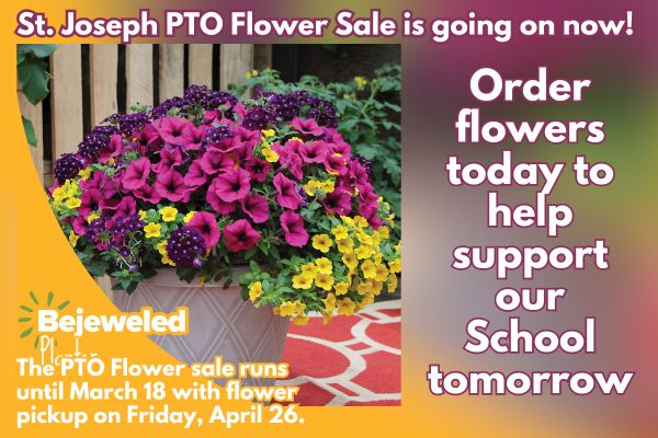 The PTO Flower Sale is going on now - don't wait get our order in by March 18 to help support our school!